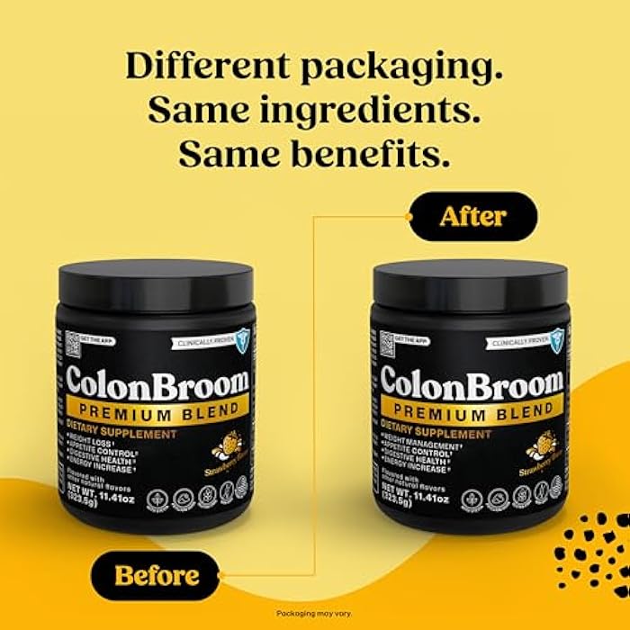 ColonBroom Premium Weight Management Supplement (Strawberry) - Colon Broom Psyllium Husk Fiber Powder Drink - Gluten Free, Non-GMO Colon Cleanse for Bloating Relief & Gut Health, 100 Servings - Image 2
