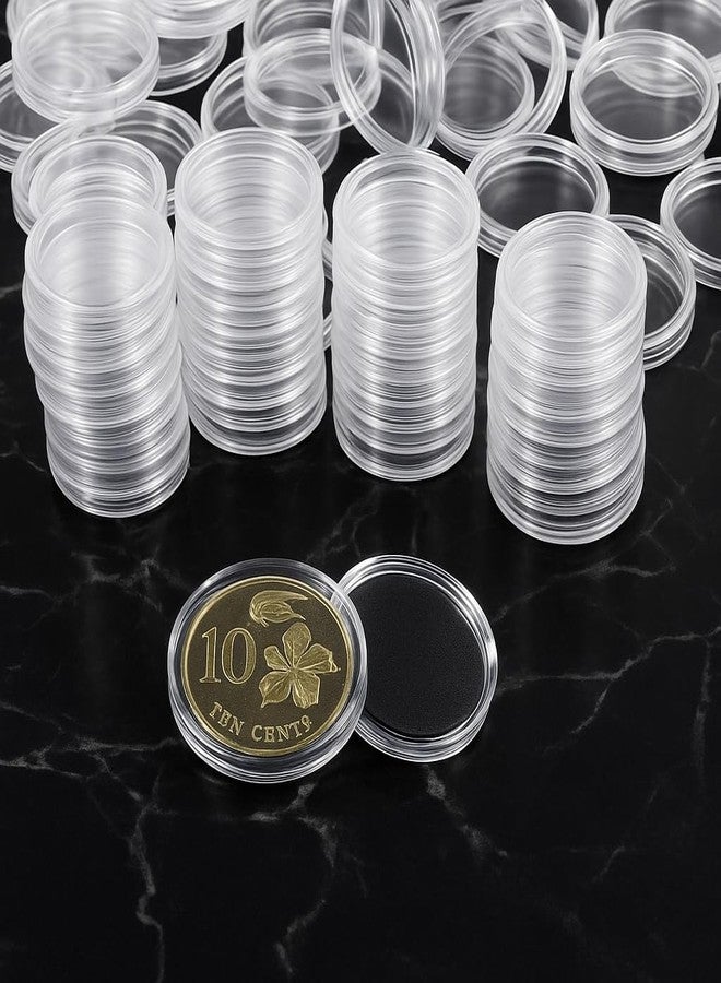 BuleVina 100 Pieces 16mm Clear Round Coin Holder Plastic Coin Container Case Collection Supplies - Image 4