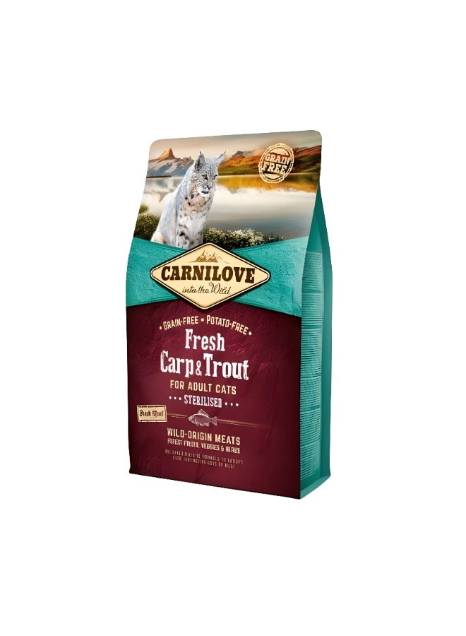 CARNILOVE Fresh Carp & Trout Sterilised for Adult Cats 2 KG