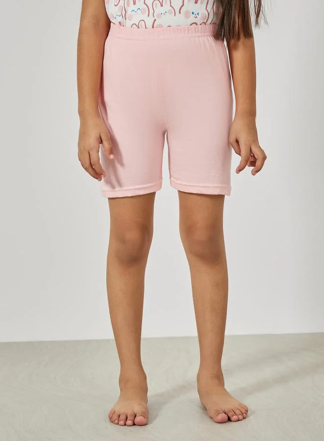 Styli Bunny Graphic Print T-Shirt & Shorts Set