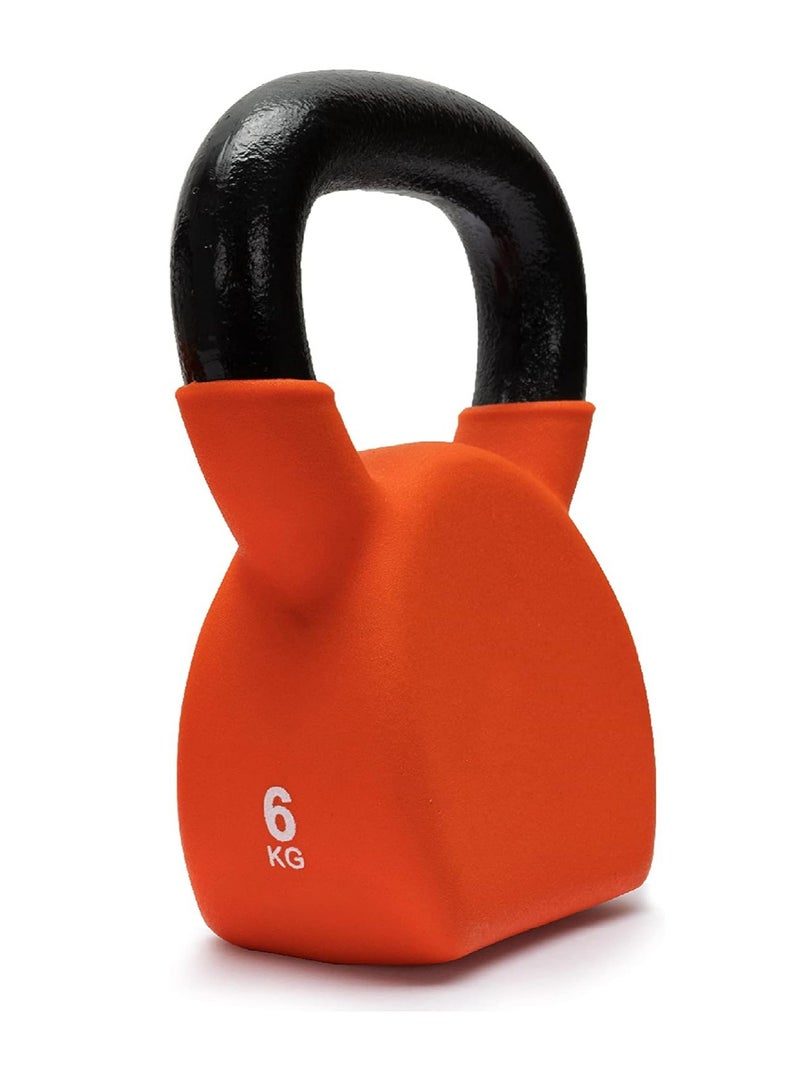 anythingbasic. Premium Cast Iron Vinyl Half Coating 6 KG Kettle Bell for Gym, Home Gym  - Image 1