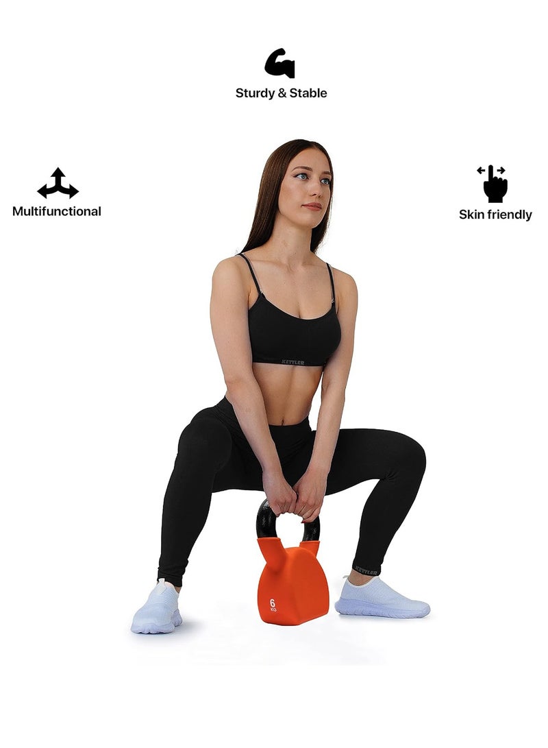 anythingbasic. Premium Cast Iron Vinyl Half Coating 6 KG Kettle Bell for Gym, Home Gym  - Image 4
