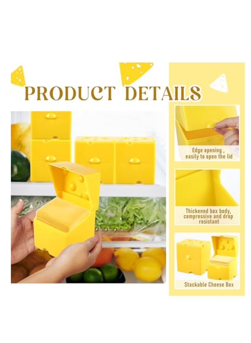 KASTWAVE 2 Pcs Cheese Slice Crisper Butter Storage for Refrigerator, Cheese Container, Cheese Slice Holder with Lids, Plastic Cheese Box for Fridge Airtight Food, Charcuterie Safe, 4.13 x 3.94 x 3.15 Inch  - Image 3