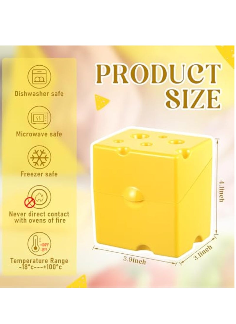 KASTWAVE 2 Pcs Cheese Slice Crisper Butter Storage for Refrigerator, Cheese Container, Cheese Slice Holder with Lids, Plastic Cheese Box for Fridge Airtight Food, Charcuterie Safe, 4.13 x 3.94 x 3.15 Inch  - Image 5