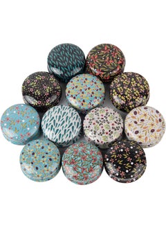Framendino Framendino, 12 Pack Mini Tinplate Candle Tin Jars with Lids, Empty Reusable Round Travel Cans Refillable Container for Making, Eye Shadow, Jewelry, Pendant 