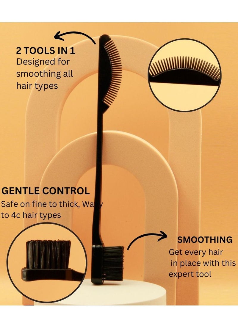Prime 2-in-1 Edge Control and Hair Brush Black  - Image 2