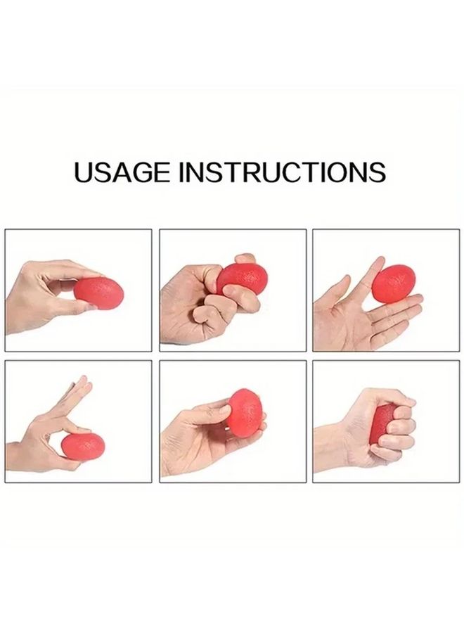 Red Silicone Hand Grip Strengthener Ball Egg For Finger Exercise And Muscle Recovery - Image 2