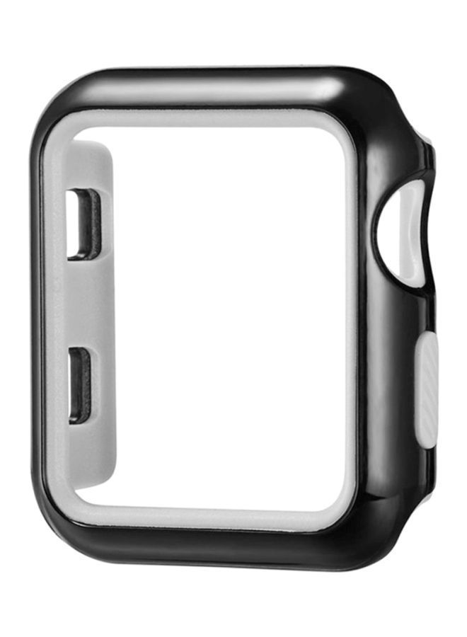 NIBEMINENT Protective Bumper Case Cover For Apple Watch Series 3 42mm Black/White - Image 1