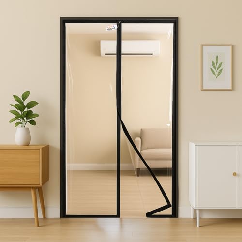 Royalkart® Transparent PVC Magnetic Door Curtain | Hands Free Self-Closing Screen | Blocks Insects & Outside Dust | Clear See-Through Screen for Home, Kitchen, AC Room, Shop | Door Size- 90cm x 200cm - Image 1