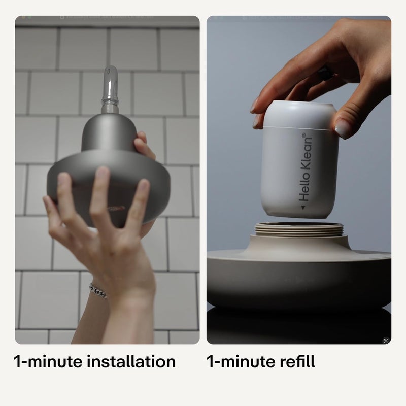 Hello Klean Rain Shower Head - Black - Filters Chlorine & Impurities, Improves Skin & Hair Quality - Image 4