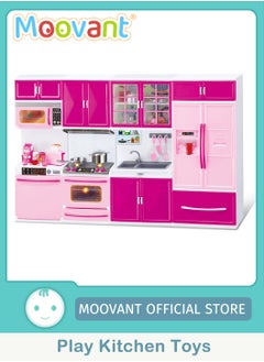 Moovant Play Kitchen Toys for Toddlers, Pretend Kitchen Toy Set with Lights & Sounds, Simulated Kitchen Appliances Education Interaction Toy for Kids  - Image 1