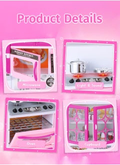 Moovant Play Kitchen Toys for Toddlers, Pretend Kitchen Toy Set with Lights & Sounds, Simulated Kitchen Appliances Education Interaction Toy for Kids  - Image 5