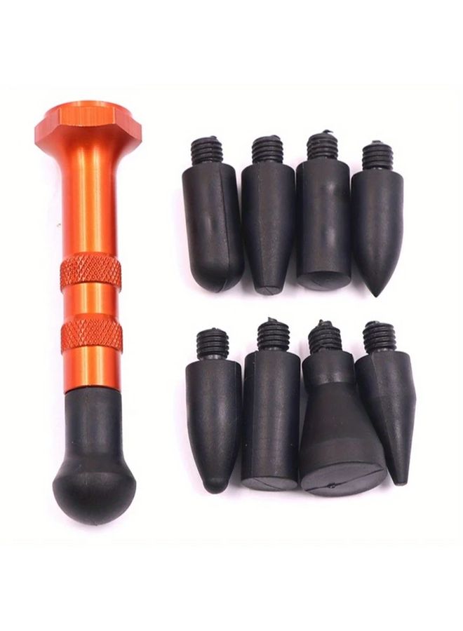 10pcs Diy Auto Paintless Dent Repair Kit Red 1set 9 Headed Hammer Tap Pen Car Hail Damage Concave Pit Shaping No Drill Dent Removal Durable Metal Tool - Image 3