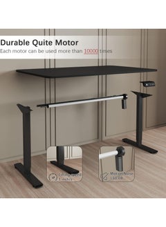 Mahmayi Furmax Electric Height Adjustable Standing Desk Large 55 x 24 Inches Sit Stand Up Desk Home Office Computer Desk Memory Preset with T-Shaped Metal Bracket, Black  - Image 3