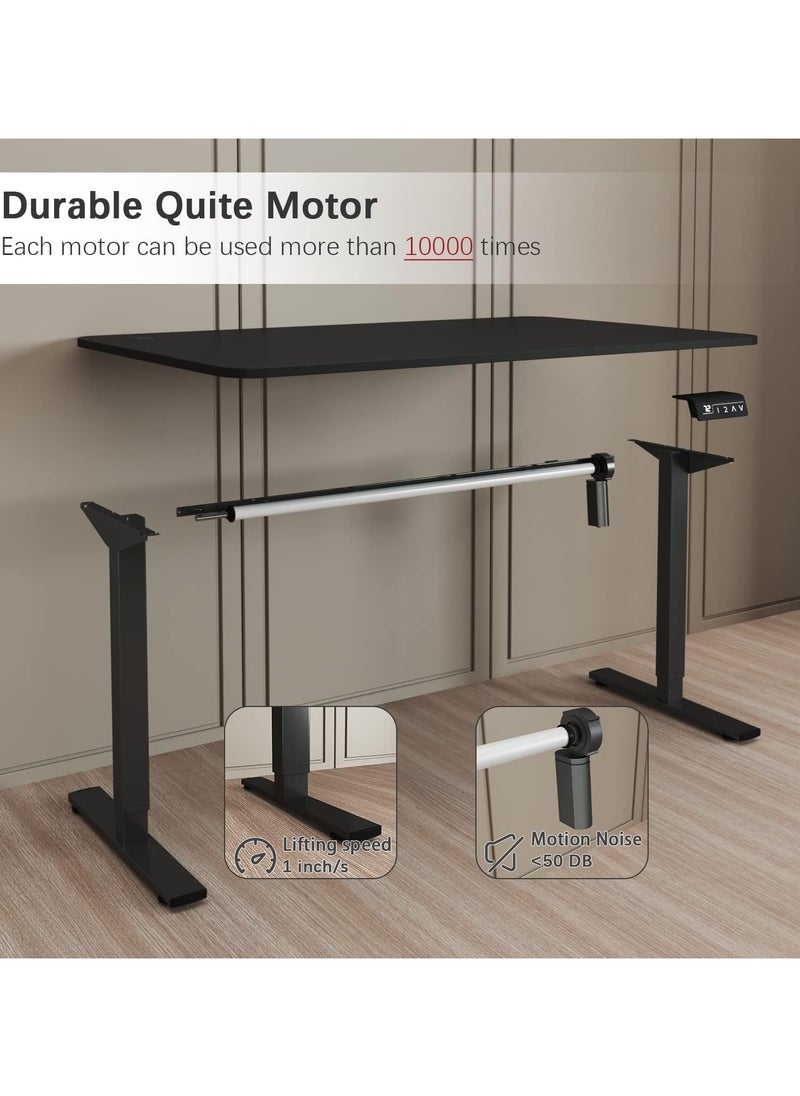 Mahmayi - Furmax Electric Height Adjustable Standing Desk Large 55 x 24 Inches Sit Stand Up Desk Home Office Computer Desk Memory Preset with T-Shaped Metal Bracket, Black - Image 1
