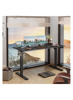 Mahmayi Furmax Electric Height Adjustable Standing Desk Large 55 x 24 Inches Sit Stand Up Desk Home Office Computer Desk Memory Preset with T-Shaped Metal Bracket, Black  - Image 4