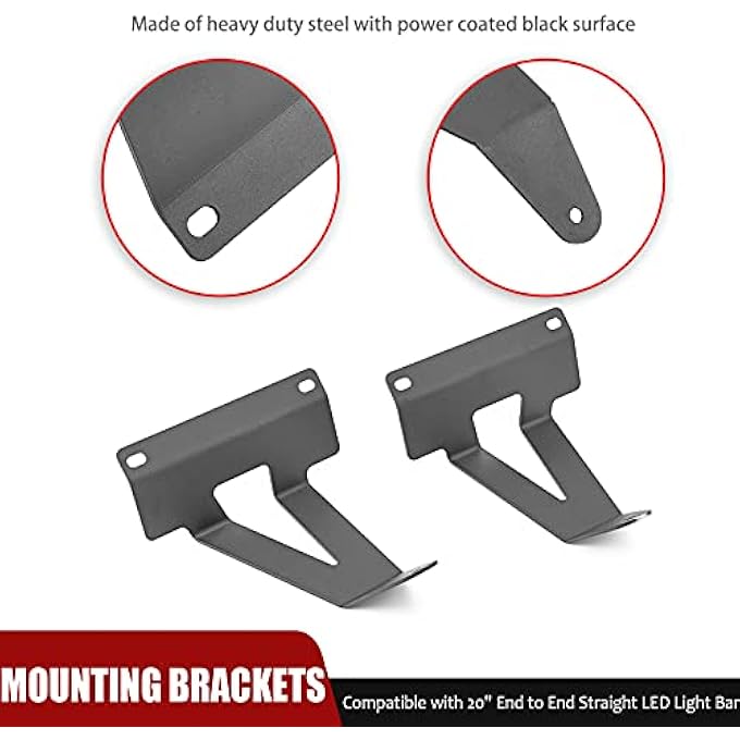 Wsays 22 Front Hidden Lower Bumper Light Bar Mounting Brackets Compatible With 20192021 Dodge Ram 1500 2Wd4Wd - Image 3