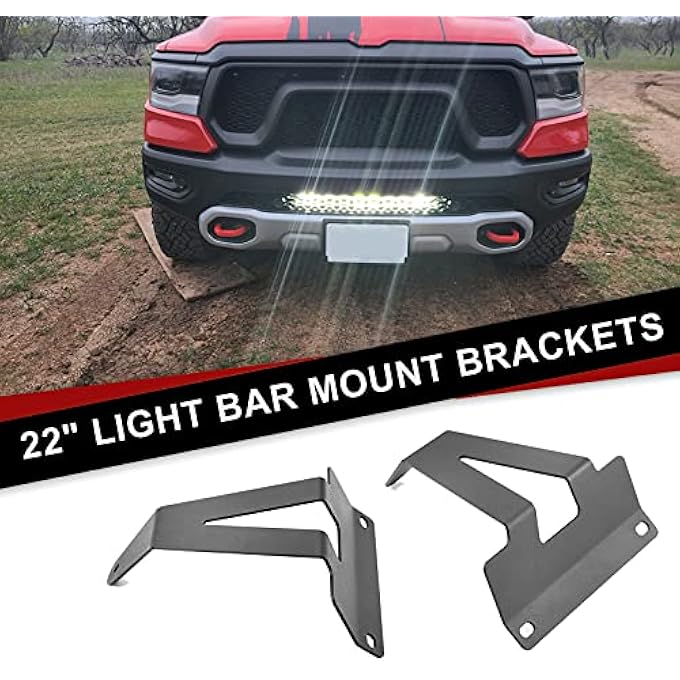 Wsays 22 Front Hidden Lower Bumper Light Bar Mounting Brackets Compatible With 20192021 Dodge Ram 1500 2Wd4Wd - Image 5