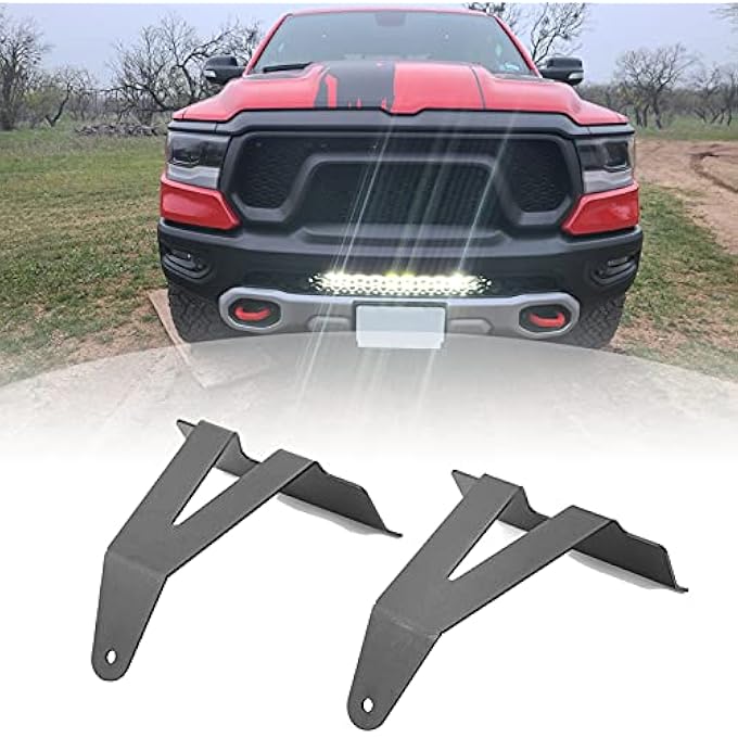 Wsays 22 Front Hidden Lower Bumper Light Bar Mounting Brackets Compatible With 20192021 Dodge Ram 1500 2Wd4Wd - Image 1