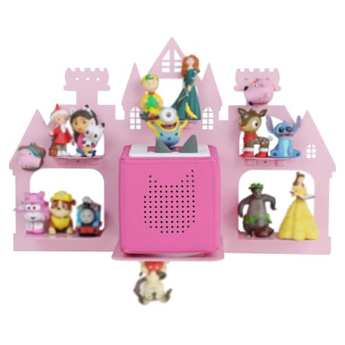 Demao for Toniebox 21 Shelf Magnetic Floating Shelf for Tonies Figures 1525pcs Display Shelves for Toniebox in Childrens Room Decoration Wall Mounted Rack for Tonies Figures StoragePink Castle - Image 1