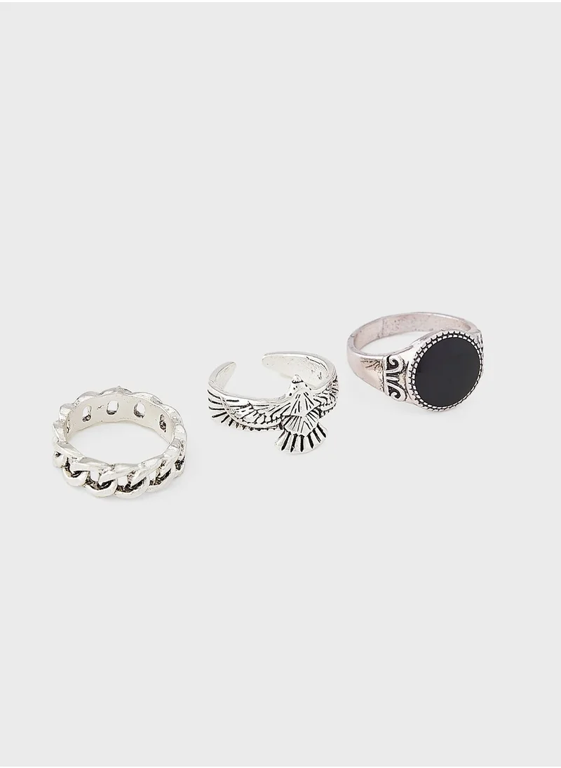 Seventy Five 3 Pack Mix Eagle Ring Set