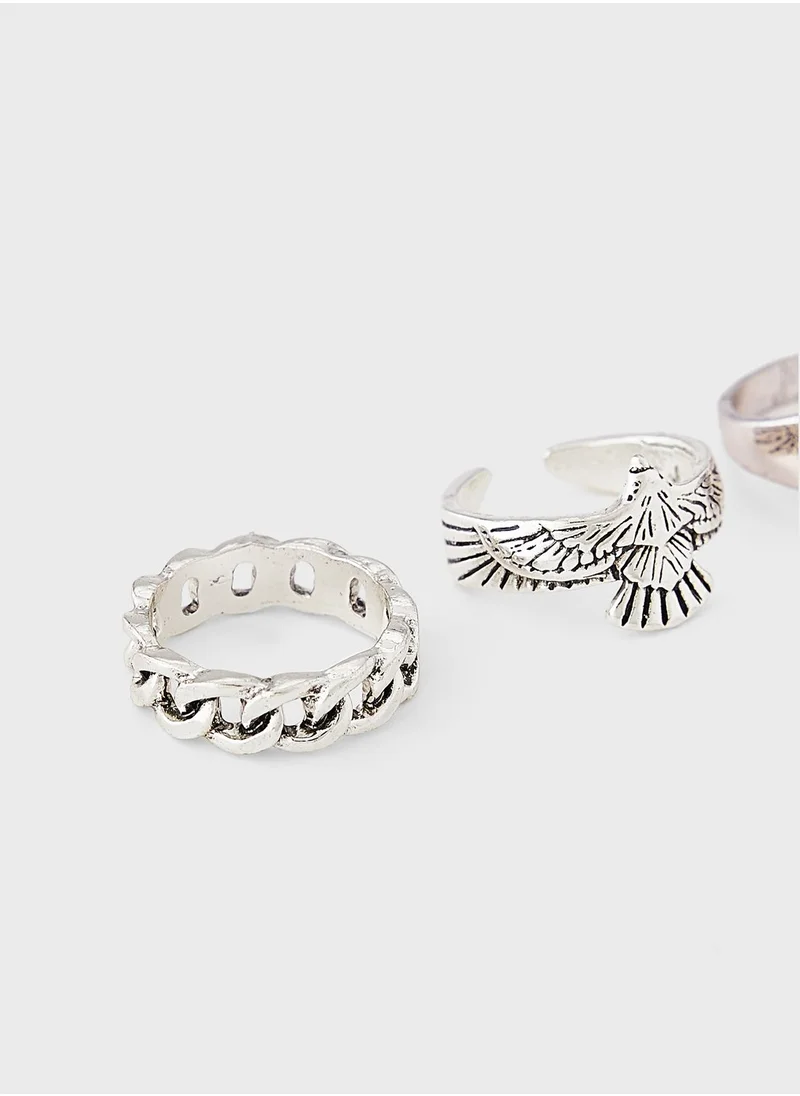 Seventy Five 3 Pack Mix Eagle Ring Set