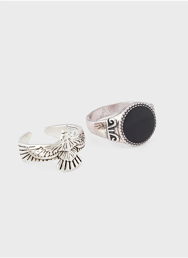 Seventy Five 3 Pack Mix Eagle Ring Set