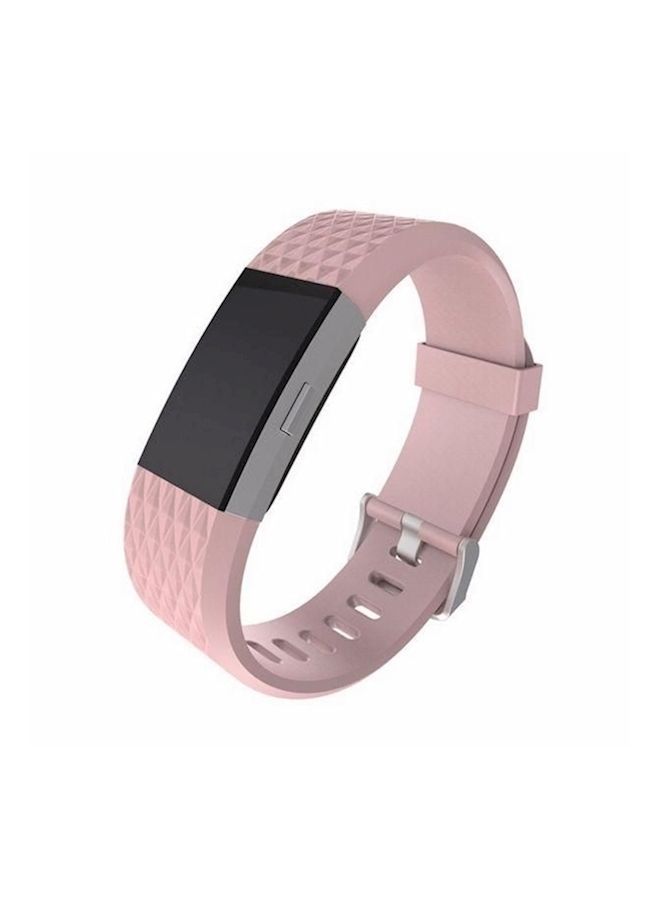 NIBEMINENT Replacement Bracelet Watch Band With Rhombus Pattern For Fitbit Charge 2 S Pink  - Image 1
