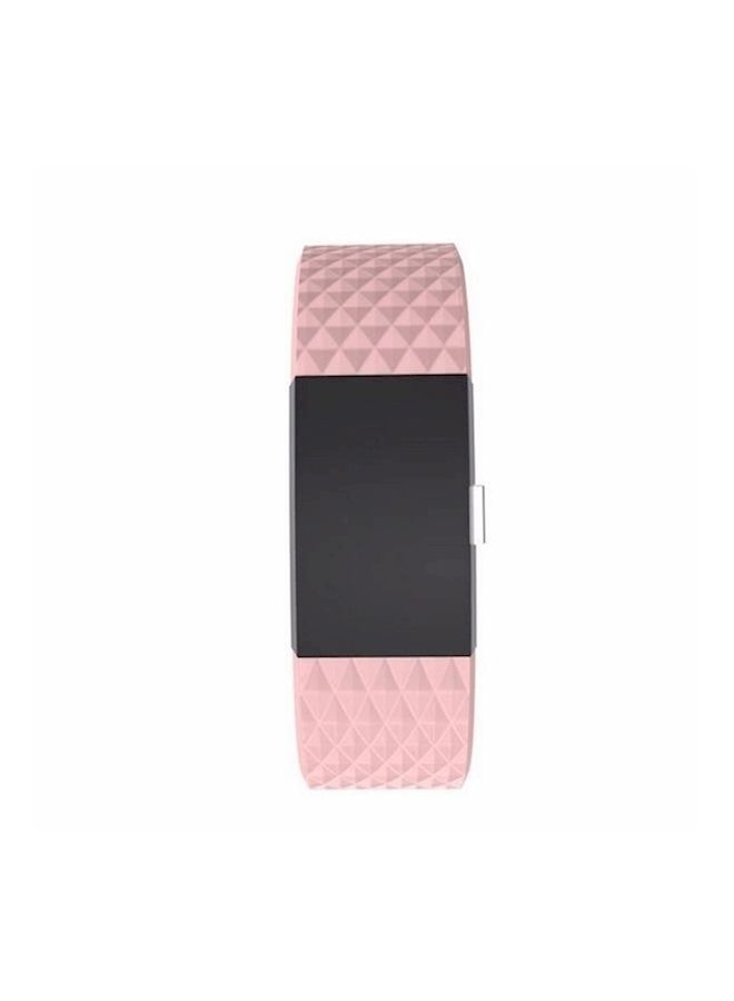 NIBEMINENT Replacement Bracelet Watch Band With Rhombus Pattern For Fitbit Charge 2 S Pink  - Image 3