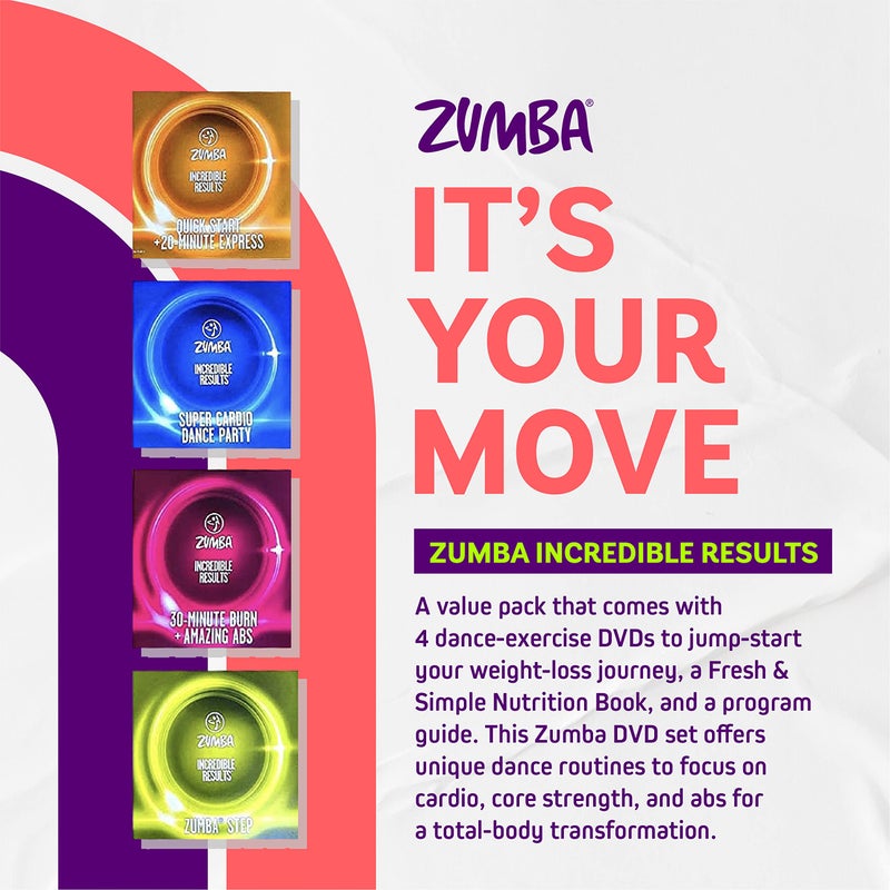 ZUMBA Incredible Results Weight-Loss Dance Workout DVDs and Guides Value Pack - Image 2