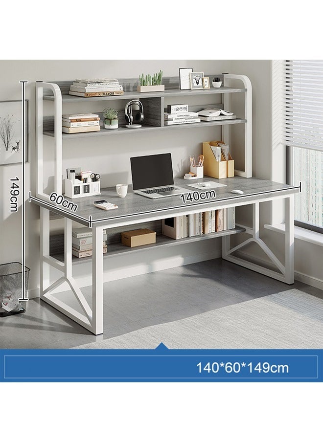 KLNAMAEAAN - Multifunctional Computer Table 140 cm And Office Desk With 2 Layer Book Shelf - Image 1