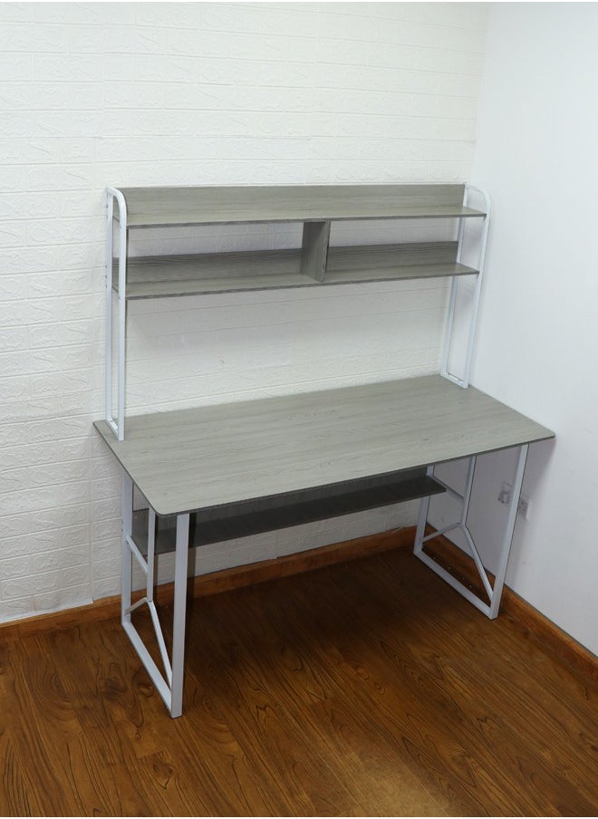 KLNAMAEAAN - Multifunctional Computer Table 140 cm And Office Desk With 2 Layer Book Shelf - Image 1