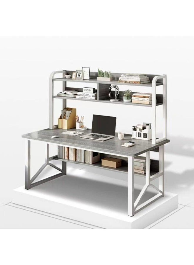 KLNAMAEAAN - Multifunctional Computer Table 140 cm And Office Desk With 2 Layer Book Shelf - Image 1