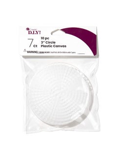 Cousin Diy 7 Count Plastic Stitching Canvas Round 3" 10/Pkg White  - Image 2