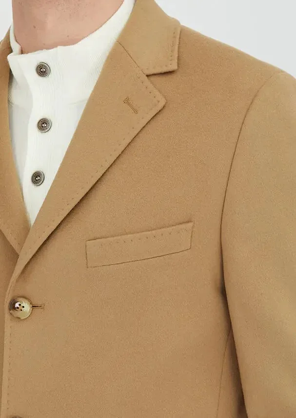 رامسي معطف كلاسيكي منسوج بقصة عادية من قماش الباف