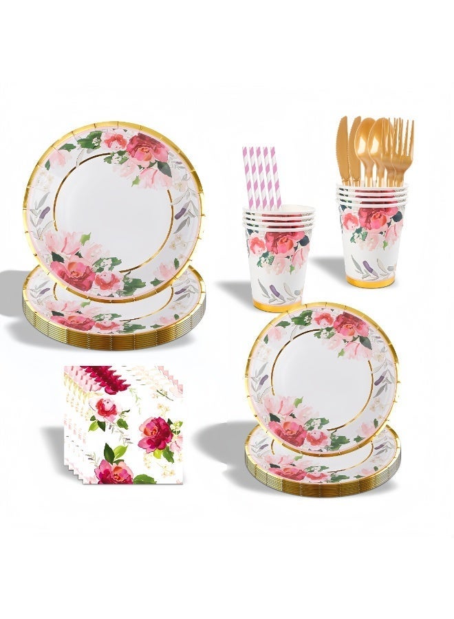 عالم البالونات طقم أدوات مائدة للحفلات مكون من 80 قطعة، طقم أدوات مائدة للاستخدام مرة واحدة يتضمن أطباقًا وأكوابًا وقشات ومناديل وملاعق وشوك وسكاكين، مناسب لحفلات العائلة والمناسبات المختلفة (مستلزمات حفلات أعياد الميلاد لـ 10 ضيوف). - Image 1