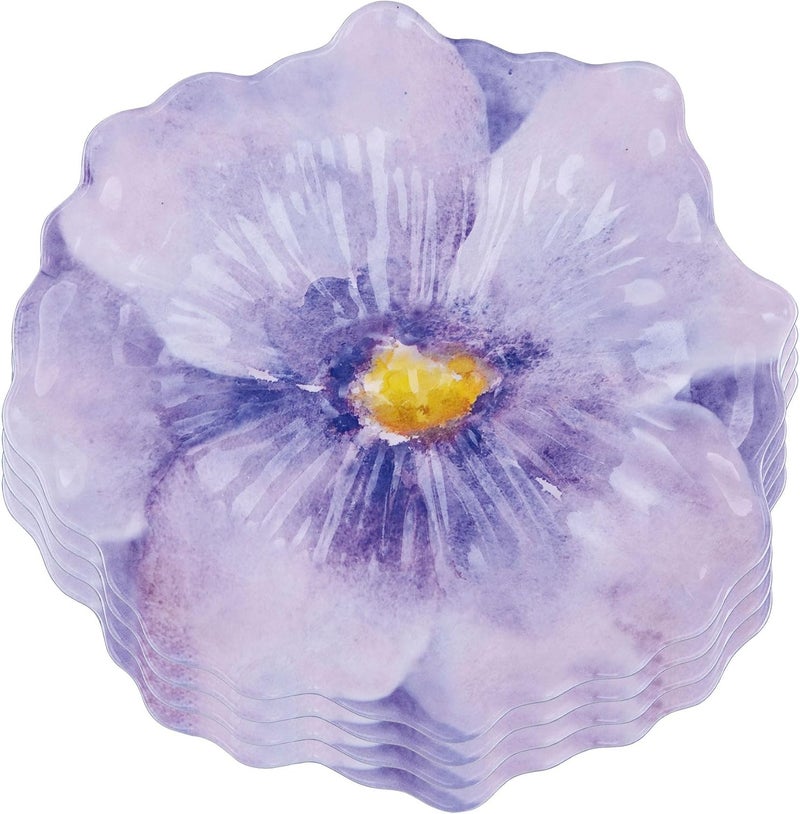 UP أطباق حلوى ملونة من UPware بشكل زهرة اللافندر، أطباق تقديم صغيرة للوجبات الخفيفة والأطباق الجانبية، بنفسجي 75 × 7 بوصة، مجموعة من 4 - Image 2