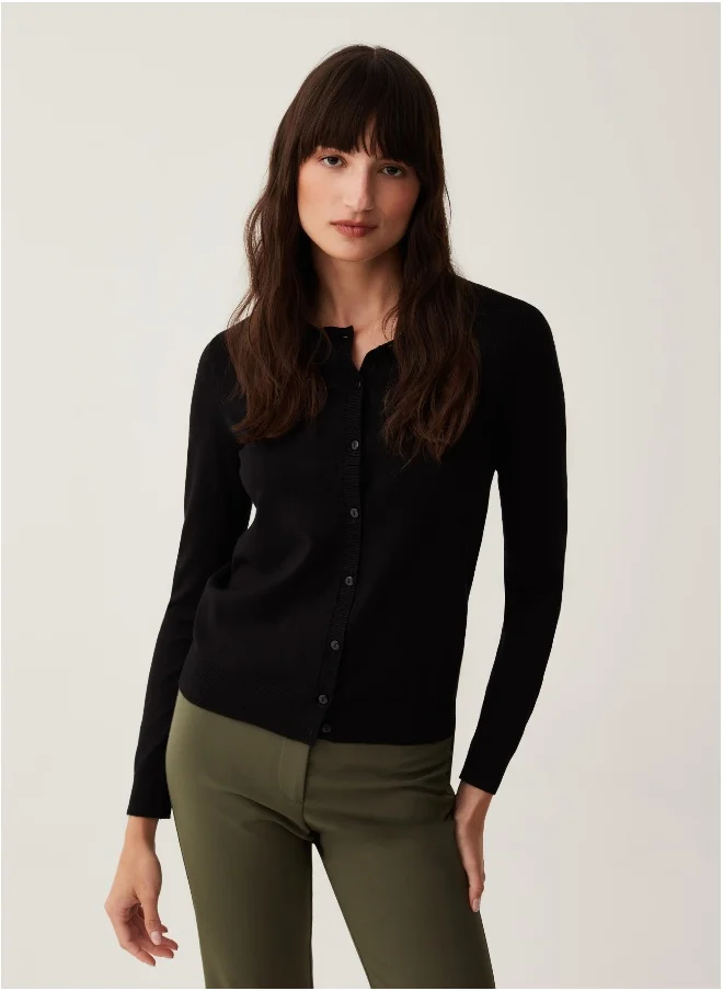 او في اس Cardigan with round neckline