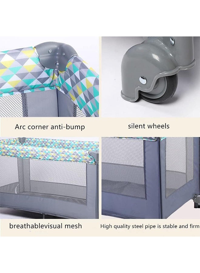 Beauenty 2 In 1 Baby Crib, Portable Playard, Foldable Travel Bed Playpen, Travel Crib Nursery Center for Infant with Comfortable Mattress and Carry Bag - Image 4