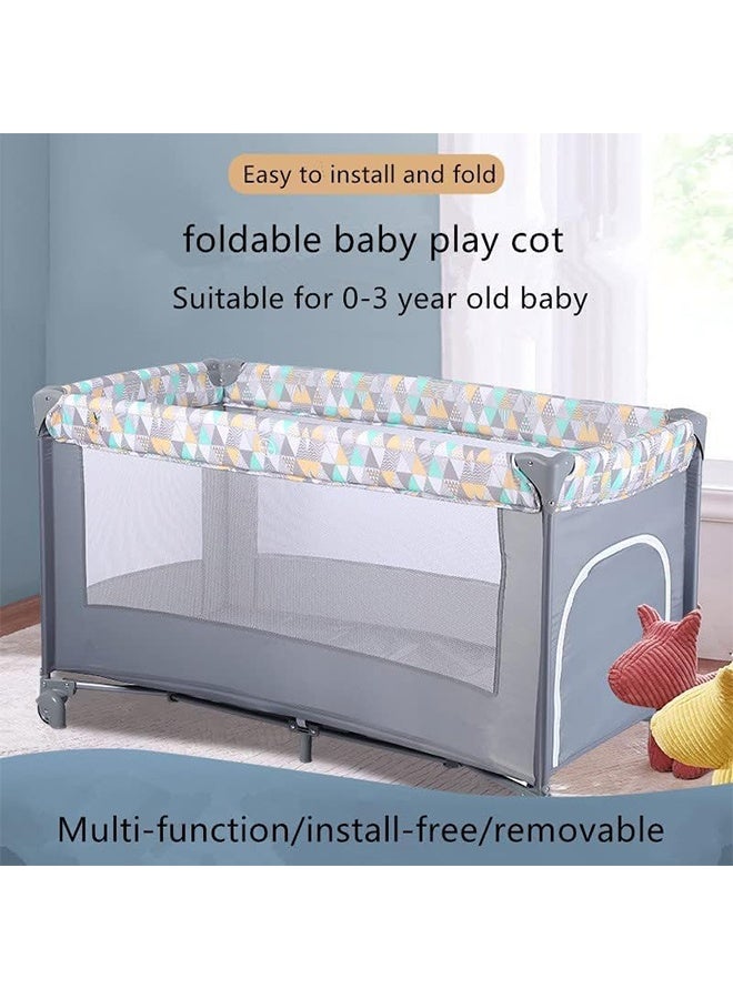 Beauenty 2 In 1 Baby Crib, Portable Playard, Foldable Travel Bed Playpen, Travel Crib Nursery Center for Infant with Comfortable Mattress and Carry Bag - Image 2