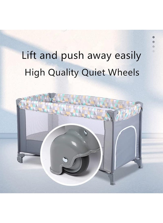 Beauenty 2 In 1 Baby Crib, Portable Playard, Foldable Travel Bed Playpen, Travel Crib Nursery Center for Infant with Comfortable Mattress and Carry Bag - Image 3