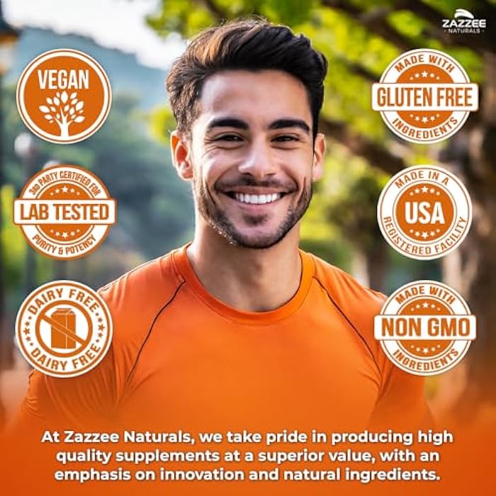 Zazzee High Strength L-Citrulline, 1800 mg per Serving, 180 Vegan Capsules, 60 Day Supply, 100% Vegetarian, Made in the USA, All-Natural, Non-GMO, Nitric Oxide Booster, Nitric Oxide Supplement for Men - Image 5