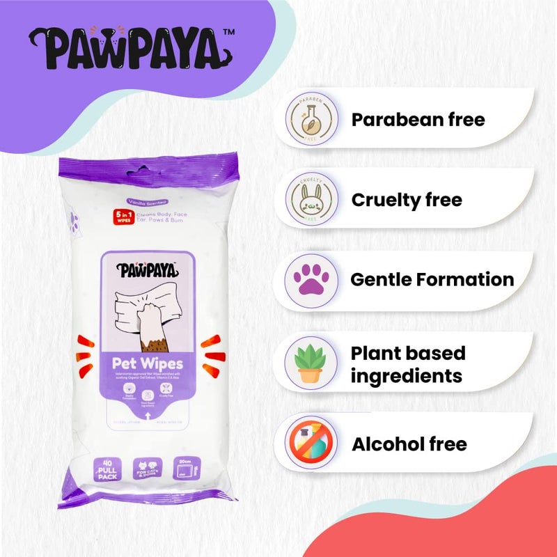 Rena Combo of Pawpaya 5 in 1 Multipurpose 40 Pull Pack Plant-Based Pet Cleaning Wipes and 1 Pack of Bow Jerky Chicken Stick Dog Treat 100% Pure Cage-Free Chicken Perfect for Training Reward - Image 5