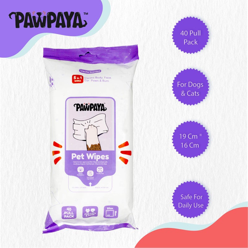 Rena Combo of Pawpaya 5 in 1 Multipurpose 40 Pull Pack Plant-Based Pet Cleaning Wipes and 1 Pack of Bow Jerky Chicken Stick Dog Treat 100% Pure Cage-Free Chicken Perfect for Training Reward - Image 4