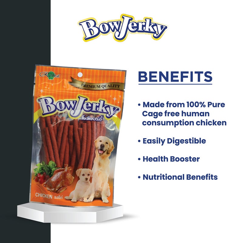 Rena Combo of Pawpaya 5 in 1 Multipurpose 40 Pull Pack Plant-Based Pet Cleaning Wipes and 1 Pack of Bow Jerky Chicken Stick Dog Treat 100% Pure Cage-Free Chicken Perfect for Training Reward - Image 3