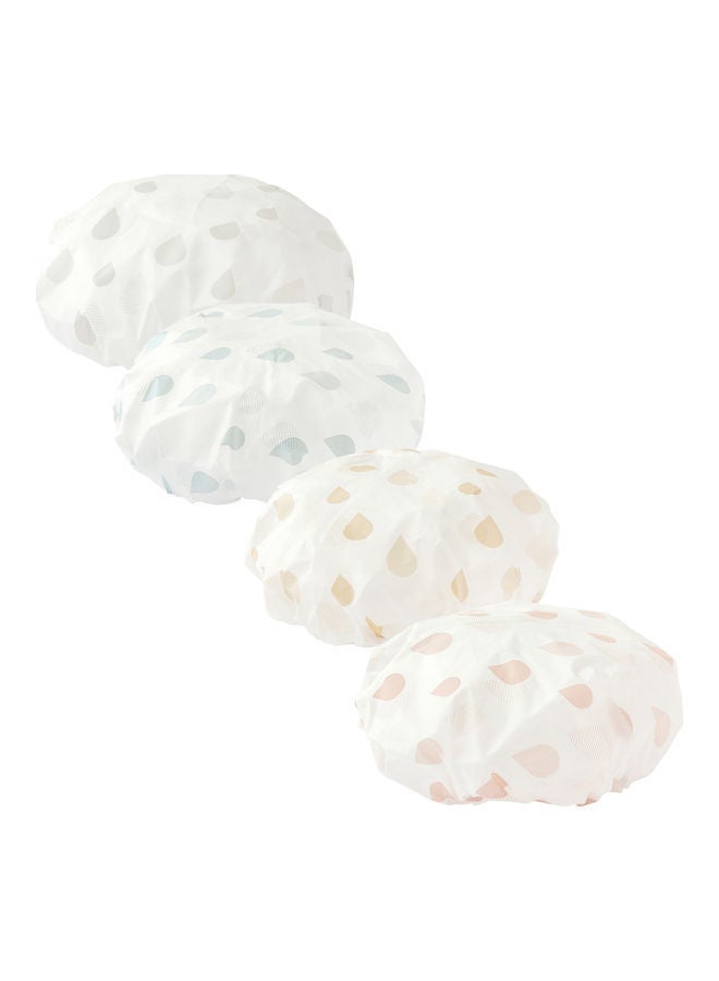 NIBEMINENT Waterproof Plastic Point Shower Cap White/Pink 3.00*1.00*2.00cm - Image 2