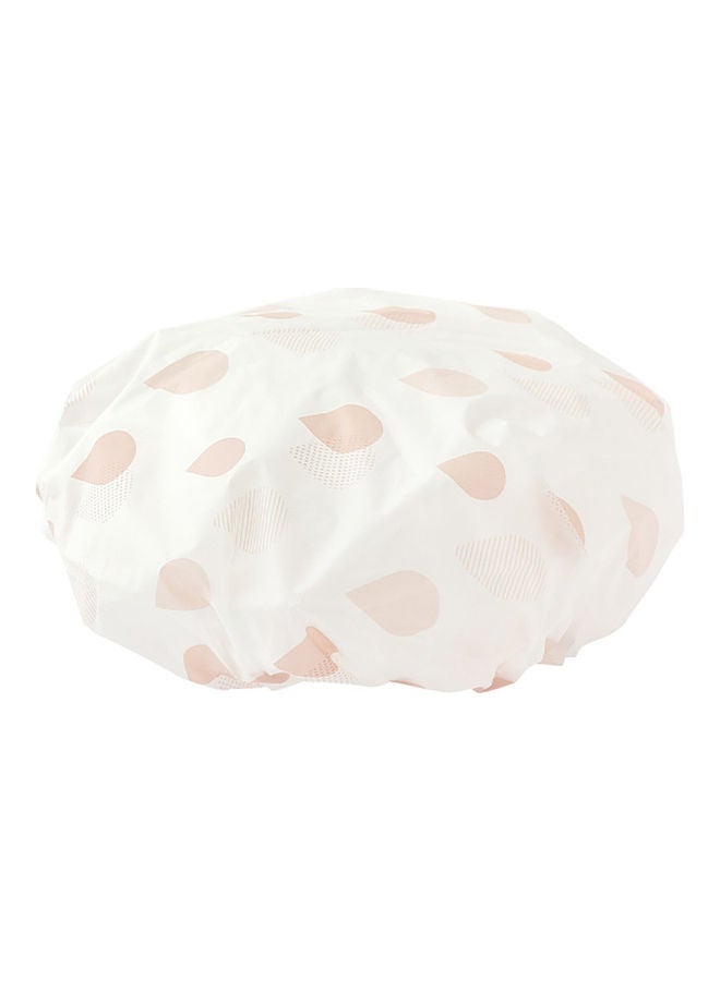 NIBEMINENT Waterproof Plastic Point Shower Cap White/Pink 3.00*1.00*2.00cm - Image 1