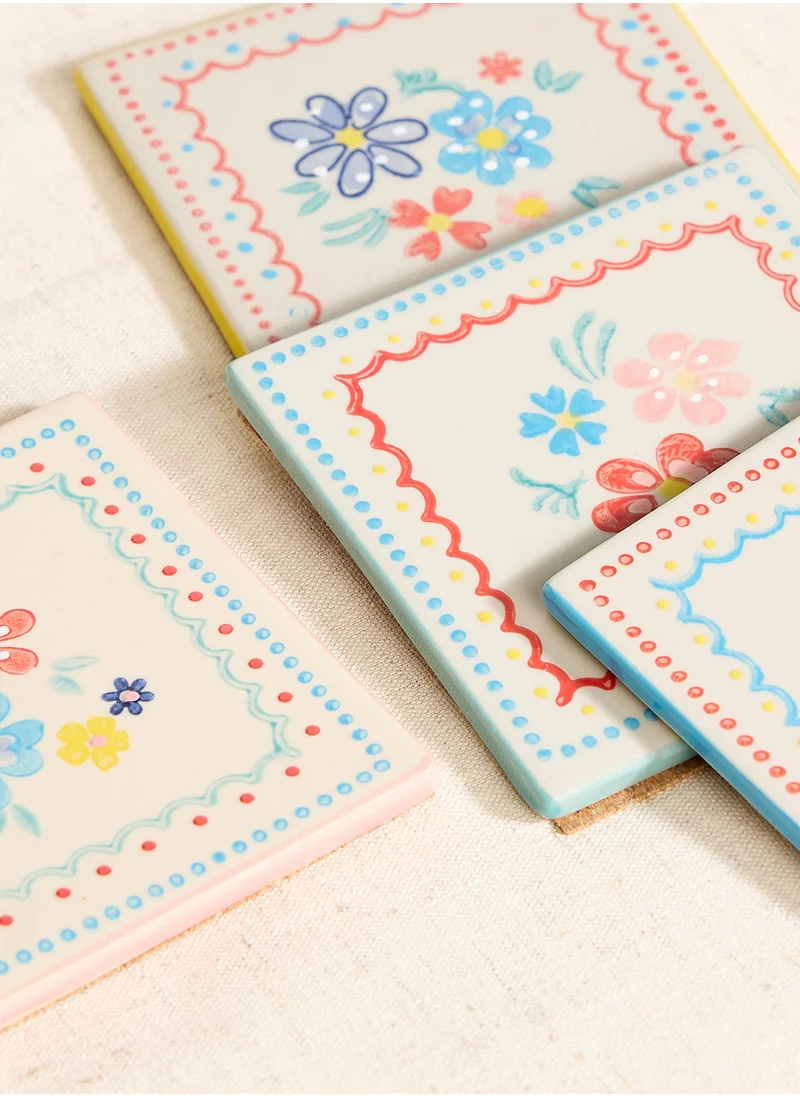 ساس آند بيل Folk Floral Coasters (Set of 4)