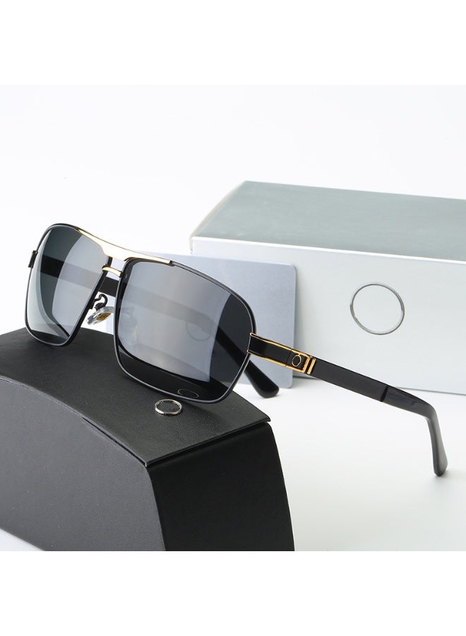 Veil Polarized Sport Sunglasses for Men Driving Fishing Running with UV 400 Protection Sun Glasses with Black-Gold Frame Grey Lenses - Image 1