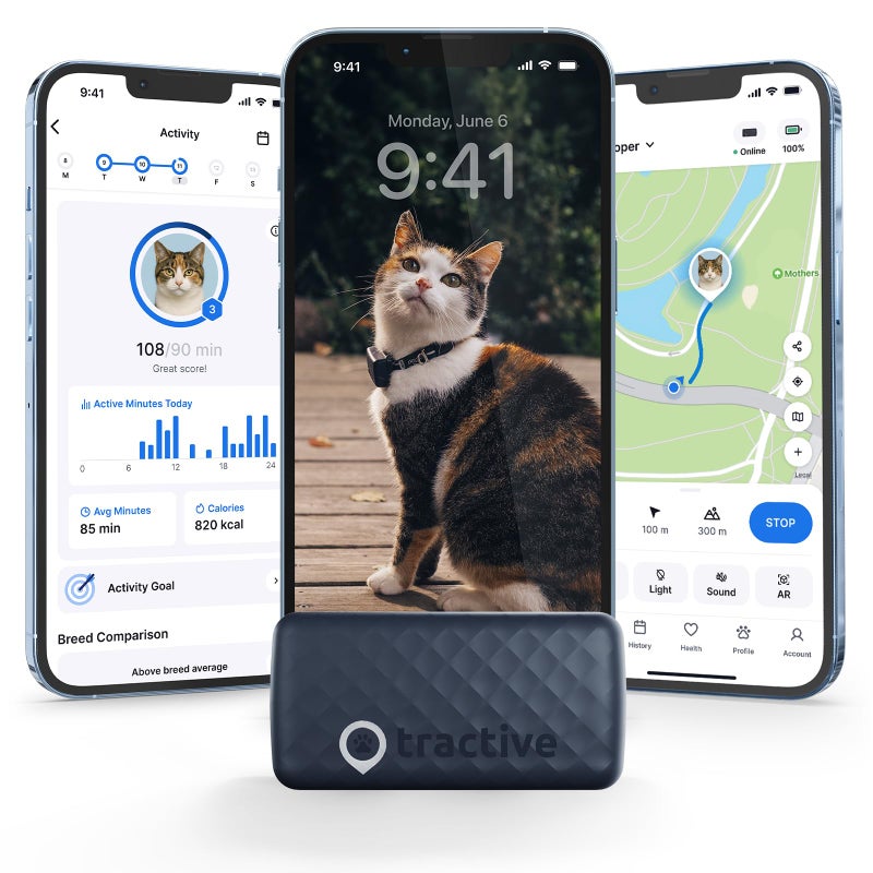 Tractive Smart Cat GPS Tracker RealTime Location Wellness Monitoring for Cats 65 lbs Territory Location History Up to 5Day   Breakaway Collar Included Dark Blue - Image 3